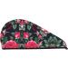Rose Floral Coral Velvet Hair Drying Cap with Buttons - Anti-Frizz for Curly Long & Thick Hair - Buy Online on GoSupps.com