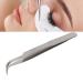 Hair removal tweezers multi-purpose eyelash extension tweezers precise make-up tools made of stainless steel sandblasted silver for men and women (curved tweezers)