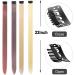 12 Pcs Colored Hair Extensions Colorful Clip in Hair Extensions 22 inch Synthetic Straight Hair Extensions for Kids Girls Women Brown - Buy Online on GoSupps.com