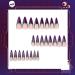 Halloween Bats Press-On Nails | 24 Pcs Glossy Purple Glitter French Tips | Long Stiletto Acrylic Fake Nails for Women & Girls - Buy Online on GoSupps.com