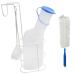 Medi-Inn urine bottle PP 1000 ml for men milky | with bed holder and cleaning brush