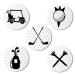 Myartte Creative Golf Ball Marker Soft Enamel Golf Markers 24.4MM Assorted 5 Pcs Golf club