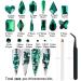 Emerald Green Rhinestone Nail Gems Set with Picker and Tweezers - Glass Crystals, Flatback Face Gems for Nail Art - Shiny Multi Shape Rhinestones - Nail Art Tools Included - Buy Online on GoSupps.com
