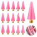 Lusofie 16Pcs Wax Replacement Head Tips Nail Rhinestones Picker Head Rhinestone Picker Tool Wax Tip for Nail Dotting Gem Jewelry Pick(Pink)