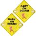 Cobee Baby on Board Car Warning Signs 2 Pcs - 5x5 Safety Car Sign with Double Suction Cups - Reusable Style-B Baby in Car Sticker - Buy Online on GoSupps.com