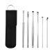 Valink ear cleaning set innovative feather-ear wage cleaning tool set with storage bag 6-part ear cleaning tool for children and adults unisex black
