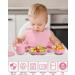 Jissta 11-Piece Silicone Baby Dish Set | Non-Slip Suction Plates & Waterproof Bibs | BPA Free (Pink) - Perfect for International Shipping - Buy Online on GoSupps.com