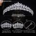 Aoligrace Silver CZ Small Wedding Crown for Bride | Floral Tiara for Sweet 16 Prom | Hair Accessory - Buy Online on GoSupps.com