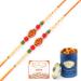 Ghasitaram Gifts Rakhis Online for Brother- Set of 2-6276 Rakhi Thread with 100 GMS of Dryfruits Mix Can 200 GMS of Kaju katli 2 Rakhi & 100g Dryfruits Mix Can 200g Kaju katli