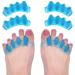 R ROOCKE Gel Toe Separator to Correct Bunion (4 PCS),Bunion Corrector for Women Men Toe Spacer Hammer Toe Straightener Toe Stretcher Big Toe Separators (Blue)