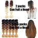Fanyu Ombre Braiding Hair Extensions - 3 Packs Kanekalon Jumbo 24 Inch Synthetic Hair for Crochet Twists (Black-Dark Brown-Bright Brown) - Buy Online on GoSupps.com