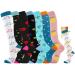 Losvcbcx 7 pairs of compression socks for women and men with 15 20 mmHg are the best sports and medical stockings for nurses on air travel Mix -12 S-M