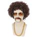ANOGOL 5Pcs Set Afro Wig for Men - Short Brown Curly Disco Wigs for 70's & 80's Costumes - Perfect for Halloween or Cosplay Party - Buy Online on GoSupps.com