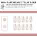 24Pcs French False Nails Coffin Medium Length White Pearls Ballerina Press on Nails | Artificial Full Cover Acrylic Stick on Nails for Women Girls DIY Nail Art - Buy Online on GoSupps.com