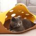 Foldable Cat Tunnels Bed with Holes - DIY Pet Play Mat for Interactive Fun - Grey Yellow Felt Cloth Design for Infinite Extension - Buy Online on GoSupps.com