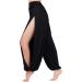 Lofbaz High Slit Yoga Harem Pants Women Dance PJs Maternity Trousers - Black - Buy Online on GoSupps.com