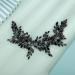 Kercisbeauty Black Crystal Headband for Wedding Brides Women Girls Halloween Party Handmade Hair Jewelry (Black)