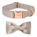 Unique Style Paw's dog collar wedding silk dog collar with loop soft fly adjustable pet collapse gift for female or male X-Large dogs XL champagne