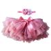 YONKINY Tutu Skirt Newborn Baby Photography Prop Headband Hairband Set Princess Tulle Skirt for Birthday Photography 1-2 Years Rossa Anguria