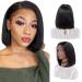 Hibaby 8 Inch Short Bob Human Hair Lace Front Wig for Black Women - Brazilian Virgin Hair, Deep Parting, Natural Color, Pre Plucked with Baby Hair - Glueless - Buy Online on GoSupps.com