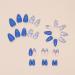 Flower Press on Nails Set | 30pcs Almond & Blue Floral Stick-On Nails | Reusable & Cute Glue-On Fake Nails - Buy Online on GoSupps.com