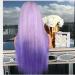 BGHJUE African Purple Long Straight Synthetic Wig - Heat Resistant Hair for Black Women - Buy Online on GoSupps.com