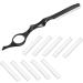 11 Pieces Hair Styling Razor Hair Thinning Comb Hair Texturizing Cutting Razor Comb with Replacement Stainless Steel Razors for Salon Home Use Black