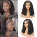 Kinky Straight Headband Wig for Black Women - 14 Synthetic Yaki Straight None Lace Front Wigs - Buy Online on GoSupps.com