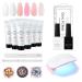 Makartt Poly Nail Gel Kit, Clear Pink Fall Winter Nail Gel Kit Poly Nail Extension Gel Nail Enhancement Set Bundle With 6W UV LED Nail Lamp USB Portab Nail Dryer Gel Lamp Nail Curing Light 60S Timer