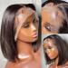 12 Inch T Part Brazilian Remy Human Hair Short Bob Wig for Black Women - 150% Density Straight Bob Wig - Buy Online on GoSupps.com