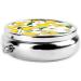 Yellow Lemons Mini Round Pill Box - 3 Compartment Travel Pill Organizer | Portable Medicine Case for Home & Office - Buy Online on GoSupps.com