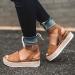 Shop Retro Peep Toe Wedge Sandals for Women - Summer Fashion High Heels - Espadrilles in Black & Brown EU Sizes 38-43 - Buy Online on GoSupps.com