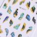 Marble Nail Art Stickers Decals Cyan Blue Gold Stripe Line - 6 Sheets - Buy Online on GoSupps.com