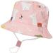 XYIYI Kids Bucket Hat Adjustable Sun Hats Breathable Beach Hat for Boys Girls 4-8 Years Pink Alpaca