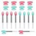 Silicone Lip Brushes with Covers 10pcs Lip Brushes for Lipsticks and 10pcs Covers Reusable Lip Applicators Silicone with Cap for Lip Gloss & Balm Eyeshadow Makeup (Mint Green Pink)