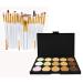Glamza 20pcs white eye and 15pcs contour palette eye makeup brush set