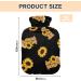 Cozy Hot Water Bottle with Cute Bear Cover - Sunflower Design for Pain Relief & Heat Therapy | 2 Liters - Buy Online on GoSupps.com
