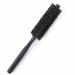 Wild boar bristle hair brush 3.2cm small mini round brush to blow-dry roller hair brush with natural wood handle curling brush for women beard brush for men (black)