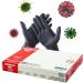 1 BOX MEDIUM | BLACK Nitrile Gloves by RONCO Premium Quality Disposable Gloves | Powder Free | Latex Free | Non-Sterile | Textured Gloves (100 Gloves Per Box) BLACK | 1 BOX MEDIUM - Buy Online on GoSupps.com