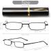 VANANA Slim Pocket Reading Glasses - Blue Light Blocking Lens Compact Magnifying Readers Unisex Pack of 2 (Black 3.0x) - International Shipping Available - Buy Online on GoSupps.com