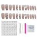 Long Press on Nails French Tip Fake Nails with 3D Butterfly Rhinestones Designs Glossy Full Cover Acrylic Nails for Women 1