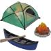 Decopac Fireside Camp DecoSet Cake Decor - Multi Tent, Canoe with Oar, Campfire - 3 pc Set - Buy Online on GoSupps.com