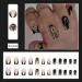 Buy Short Square Black Gold Press On Nails - Reusable French Glitter Acrylic Full Cover Nail Tips for Women & Girls - Buy Online on GoSupps.com
