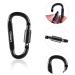 Gimars 10 Pack Carabiners with Screw Cap - Durable Aluminum Key Rings for Camping Fishing Hiking & Travel - Black - Buy Online on GoSupps.com