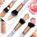 HEYMKGO Professional Marble Makeup Brush Set - 10PCS + 2 Sponge Puff - Natural Synthetic Bristles - Odor-free - Includes Marble Pattern Cosmetics Bag - Buy Online on GoSupps.com