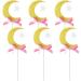 6pcs Crescent Moon Glitter Cupcake Toppers - Cake Decorations - Party Decor Celebration Ramadan Eid Cake Decorations - Buy Online on GoSupps.com