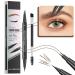 FDEETY Eyebrow Pencil Tattoo Brow Pencil Micro Waterproof & Long Lasting Professional Makeup Brow Pencil Ultra-Fine Double-Ended Pencil with Brush Brown #2