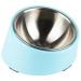 SuperDesign Mess Free 15 Slanted Bowl for Dogs and Cats Tilted Angle Bulldog Bowl Pet Feeder Non-Skid & Non-Spill Easier to Reach Food S/150ml Light Blue Light Blue 150 ml (Pack of 1)