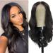 SOKU Body Wave Synthetic Lace Front Wigs with Baby Hair 18 Inch T Part Natural Wave Wigs Pre Plucked Dark Brown HD Transparent Lace Wigs for Women Synthetic Lace Front Wig Dark Brown 18 Body Wave