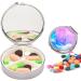 Small Pocket Pill Box - Portable Metal Pill Case with 3 Compartments & Mirror | Travel Medicine Organizer (Pink Blue - Buy Online on GoSupps.com